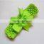 bow shape elastic fabric flower hair headband for kids