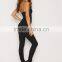 Black structured spaghetti strap form-fitting summer jumpsuit