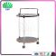 Modern Wine Service Trolley Cart Glass Top Trolley Hotel Lucite Round Trolley