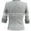 Latest design contrast fibric good quality slim fit 2013 neck designs for ladies suit/ladies half sleeve business suit