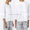 high quality ladies fancy white pleated blouse fashion design