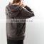 Women Plain Oversized Velvet Hoodie With Front Pocket Double Drawstrings Pullover Drop Shoulder