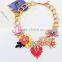 Antique Coral Necklace With Rhinstone SapphireMulti Faceted Emerald Bead Necklace