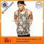 navy blue loose tank tops men sexy open side tank top custom print tank top