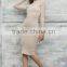 Fashion knitted long sleeve bodycon dress Women vintage christmas Winter elegant sweater dress khaki midi dresses chic 2017