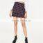 2017 OEM Spring Sexy High-rise Waistline Frayed Tartan Mini Skirt