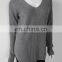 Factory Manufacturer Rib Knit v Neck Pure 100%cashmere Sweater