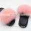 Factory wholesale long hair and soft real fox fur slides for women