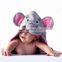 Pretty Pink 100% Cotton Bamboo Baby Hooded Towel Custom Cute Kids Elephant Baby Towel