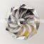 T04E reverse 59.00/80.00mm 9+0 BLADES Point milling Turbo aluminum 2618/milling/Billet compressor wheel