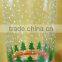 Winter hand blown drinking glass with blue rim
