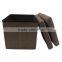 Contemporary Backrest Storage Stool Ottoman