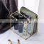 Vintage Two Compartment Metal Glass Storage Box Gold Tray Jewelry Cosmetics Display Boxes