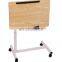 high quality hospital multi-function height adjustable movable folding wooden overbed dining table