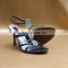 women heels sandals shoes - black - jeweled - leather 3 inch