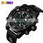 SKMEI 1371 Men's Sport Watch Quartz+Digital Leather Band Watch Multi-function Week Date Alarm Luminous