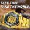 WINNER 340 Luxury Gentlemen Mechanical Wrist Watch Stainless Steel Chronograph Wristwatches Business Watch