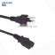 Guangzhou Manufacturer American Black 3 Round Pin Power Cord, IEC AC Power Extension Cable