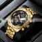 NIBOSI New Brand Quartz Watch Men Sport Watches Men Steel Band Military Clock Waterproof Gold Wrist Mens Watch Relogio Masculino