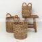 Collection OF Water Hyacinth Storage Basket Set Woven Natural Straw Fruit Basket Vietnam supplier