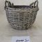 New Design Grey Painted Round Shape Wicker Storage Baskets With Handle