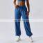 Adjustable Drawstring Sports Pants With Side Pockets Oem Women Breathable Fitness Leggings