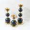 Luxury Set of 3 Pieces Iron Metal Candle Holder Stand Black And Gold Wedding Table Centerpieces Candelabra