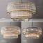 Modern Industrial Style Rivet Crystal Piece Chandelier Lighting Fixture for Living Room Kitchen Island Dining Room Foyer Lobby
