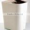 Fashion plastic decorative trash can with double covers/lids for family