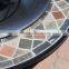 Red Ember Mosaic 40 Inch Surround Fire Pit with Copper Fire Bowl with FREE Cover