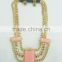 FASHION MULTI ROW CHUNKY CHAIN BIG STONES STATEMENT NECKLACE EARRING SET