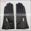 women genuine wholesale sheepskin winter wear leather hand gloves with zipper