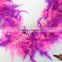 2yards 45g Cheap Feather Turkey Flat Chandelle Boa Christmas Mix W/Iridescent Lurex