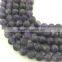 2.0mm Large Hole Hot Selling Round Matte Amethyst Gemstone Loose Beads Approximate 15.5 Inch