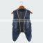 New arrival vintage design sleeveless dark blue color woman jeans jacket with chainlet