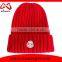 Branded long knitted beanie hat woolen plain beanie cap wholesale