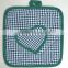 printed cotton pot holder heart shape decorated oven mit for promotion and kitchen
