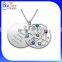 Custom 925 Sterling Silver Personalized Family Tree Birthstone Pendant For Mum