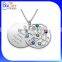 Custom 925 Sterling Silver Personalized Family Tree Birthstone Pendant For Mum