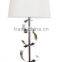 ivory shade and chrome metal base counter table lamp T8009