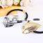 New Good Quality Gold Silver Plated Leaf Elastic Hair Bands Hair Jewelry Accessories Hair Ropes for Women Gift 1PC