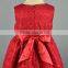 ODM red embroidered/satin baby girls' dresses for 9M/12M/18M/24M/36M baby girls' clothing on sale