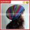 A-168 crochet slouch beanie winter hat lady stripe slouch beanie women slouchy striped hat