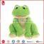 2015 BSCI quality good sale safe material green frog plush toy China factory