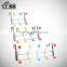 TAOCHENG Multi Color Balls Metal Hooks for Clothes Hanger 3 Hooks