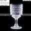 press glass drinkware / wine goblet, cooler, sundae cup,DOF, pitcher colored in clear with hobnail embossed patern