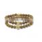 KJL-ST0030 real 24K gold 8mm yellow Beads bracelet natural Stone skull lion hand Bracelet Elastic Rope Charm Bracelets&bangle