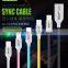 Stainless steel material colored fast charger slim micro usb cable, usb cable for Android mobile