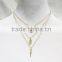 Multistrand Gold Bullet Leaf Peace Necklace 3 Strand Necklace Chain Pendant Necklace Layered Necklace Fashion Style Wholesale