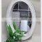 French country window design green clour antique wooden mirror